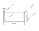 AUSTRALIS BALUSTRADE - OFFSET ALUMINIUM HANDRAIL, 5800mm box, 50 x 25mm